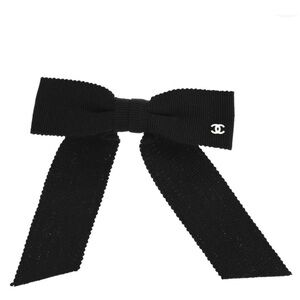 💖SOLD💖 CHANEL Black Grosgrain CC hair clip bow.